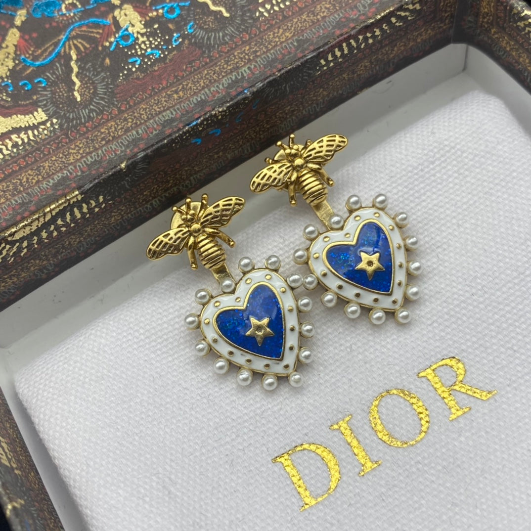 DIOR New bee pearl love temperament vintage earrings