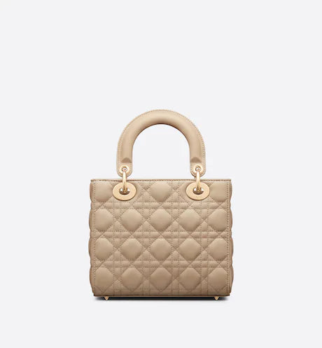 SMALL LADY DIOR MY ABCDIOR BAG Sand-Colored Cannage Lambskin
