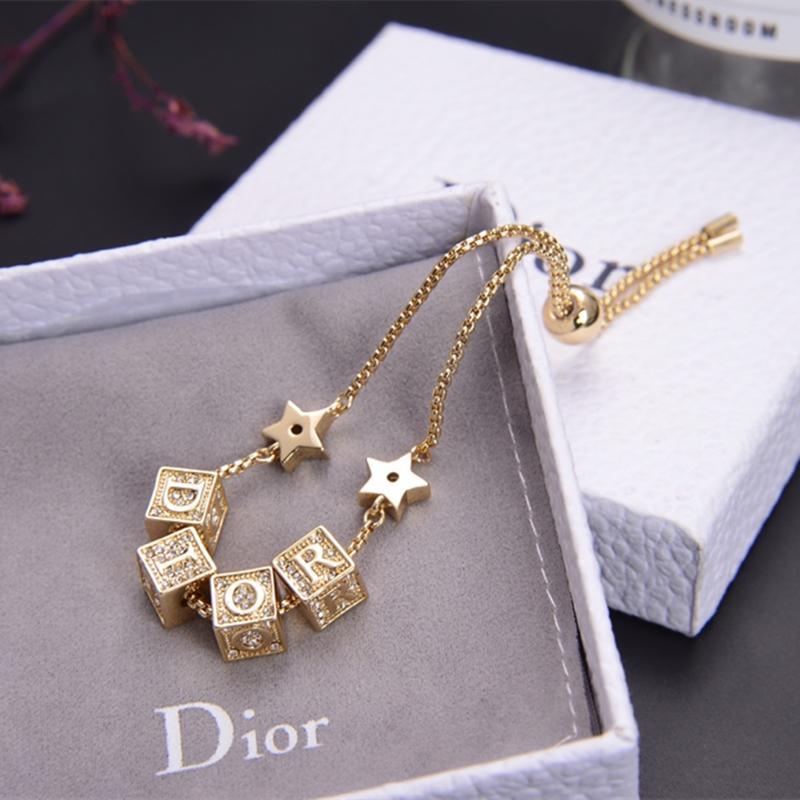 DIOR Luxury Letter Rhinestone Star Bracelet