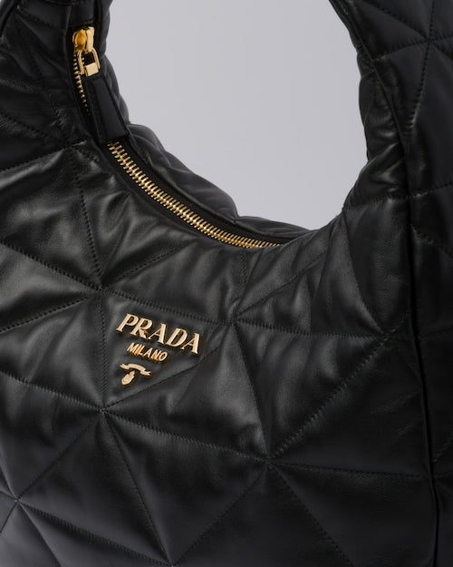 Prada Large, topstitched nappa-leather bag