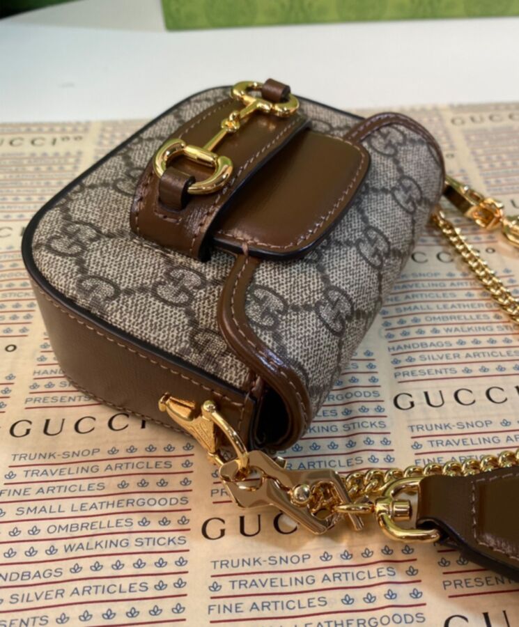 Gucci Horsebit 1955 Strap Wallet 699760 Dark Coffee