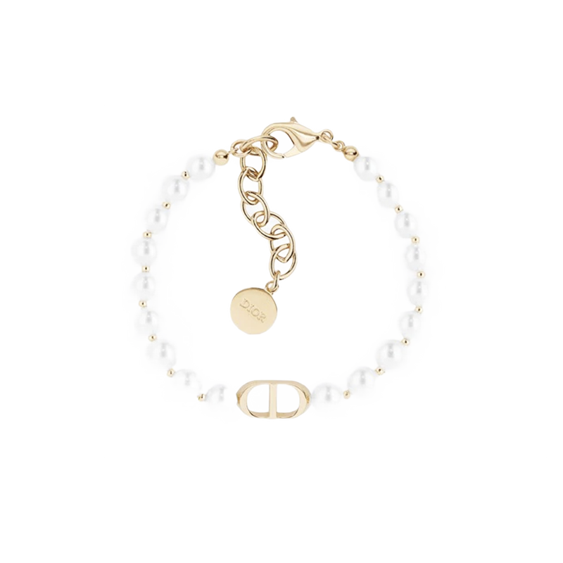 DIOR White Resin Bead Short Bracelet