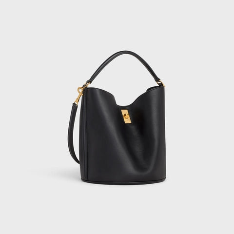 BUCKET 16 BAG IN SMOOTH CALFSKIN BLACK