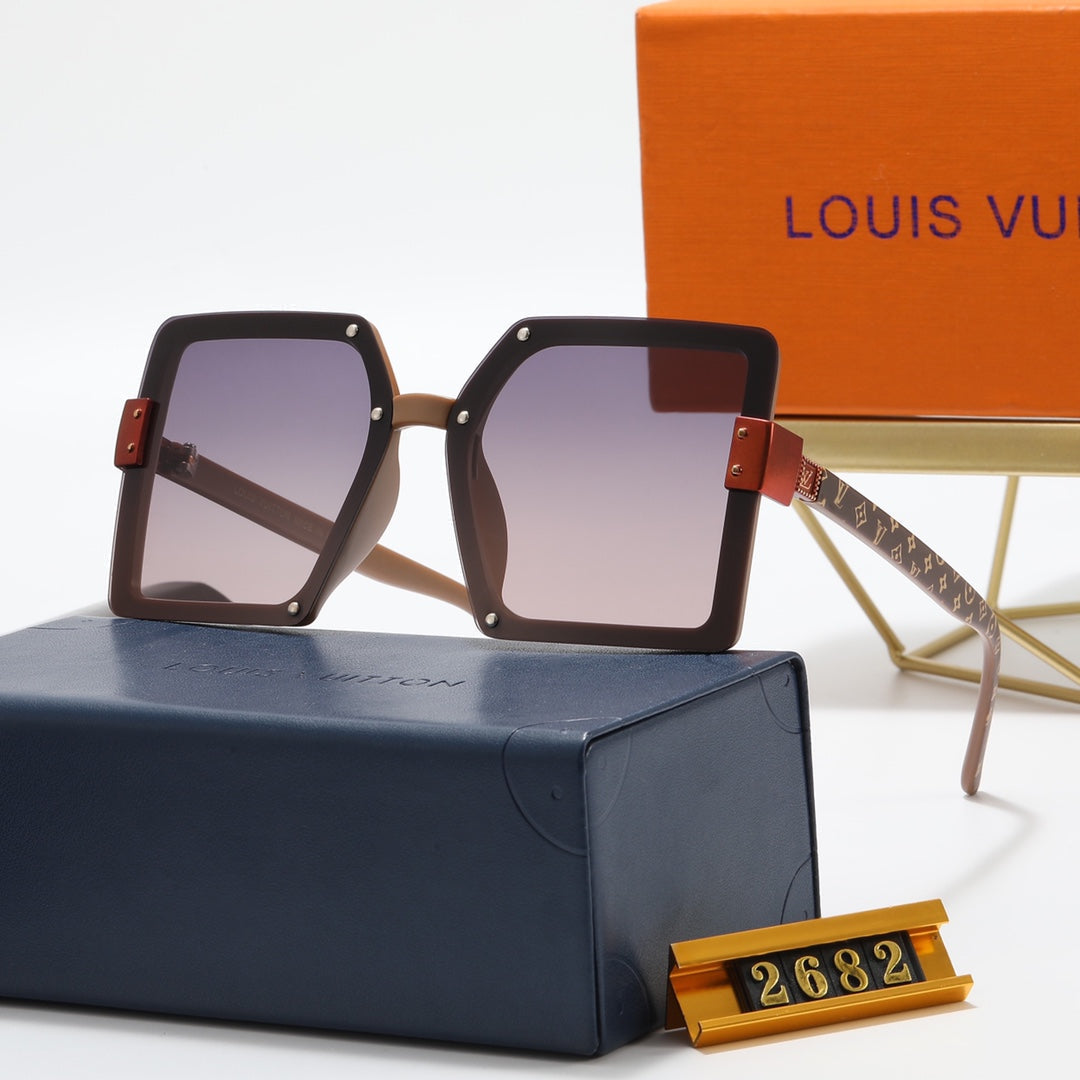 5 colors fashion rivet four-leaf clover print polarized sunglasses