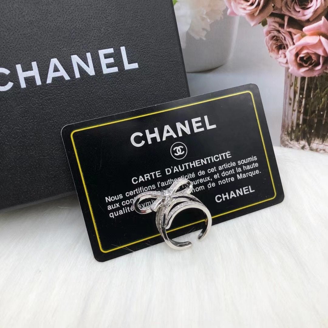 CHANEL Fashion Crystal Open Ring