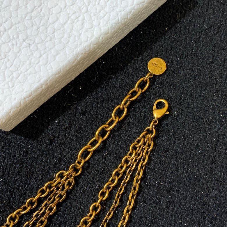 DIOR Crystal Clover Star and Heart Charm Ladies Necklace