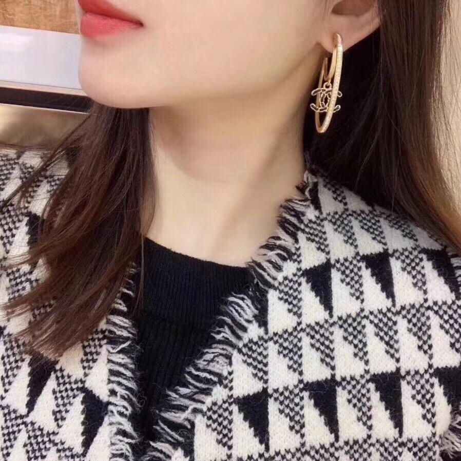 CHANEL Elegant Crystal Large Pendant Earrings