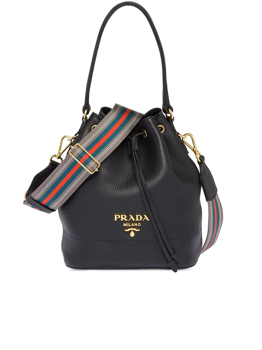 Prada Leather Bucket Bag in Black