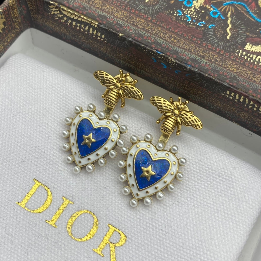 DIOR New bee pearl love temperament vintage earrings