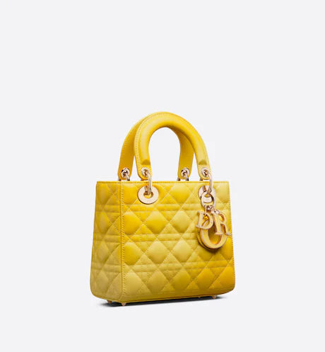 SMALL LADY DIOR MY ABCDIOR BAG Yellow Multicolor Gradient Cannage Lambskin