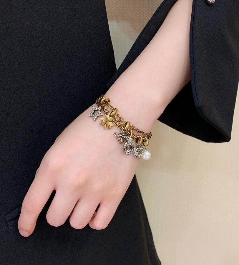 DIOR Crystal Clover Star and Heart Charm Ladies Necklace