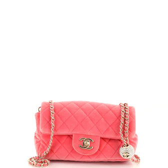 Chanel Pearl Crush Flap Bag Quilted Velvet with Crystal Detail Mini