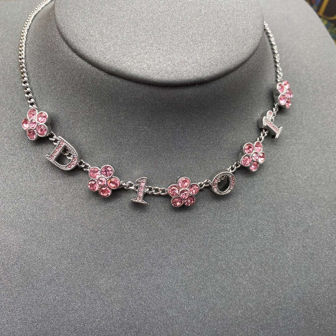 DIOR Pink flower necklace