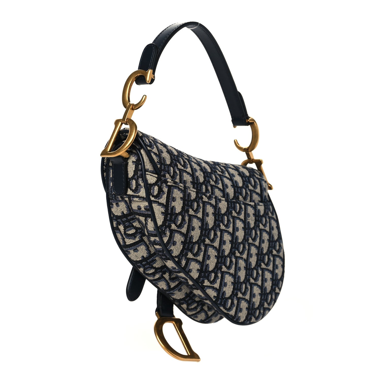 CHRISTIAN DIOR Oblique Mini Saddle Bag Blue