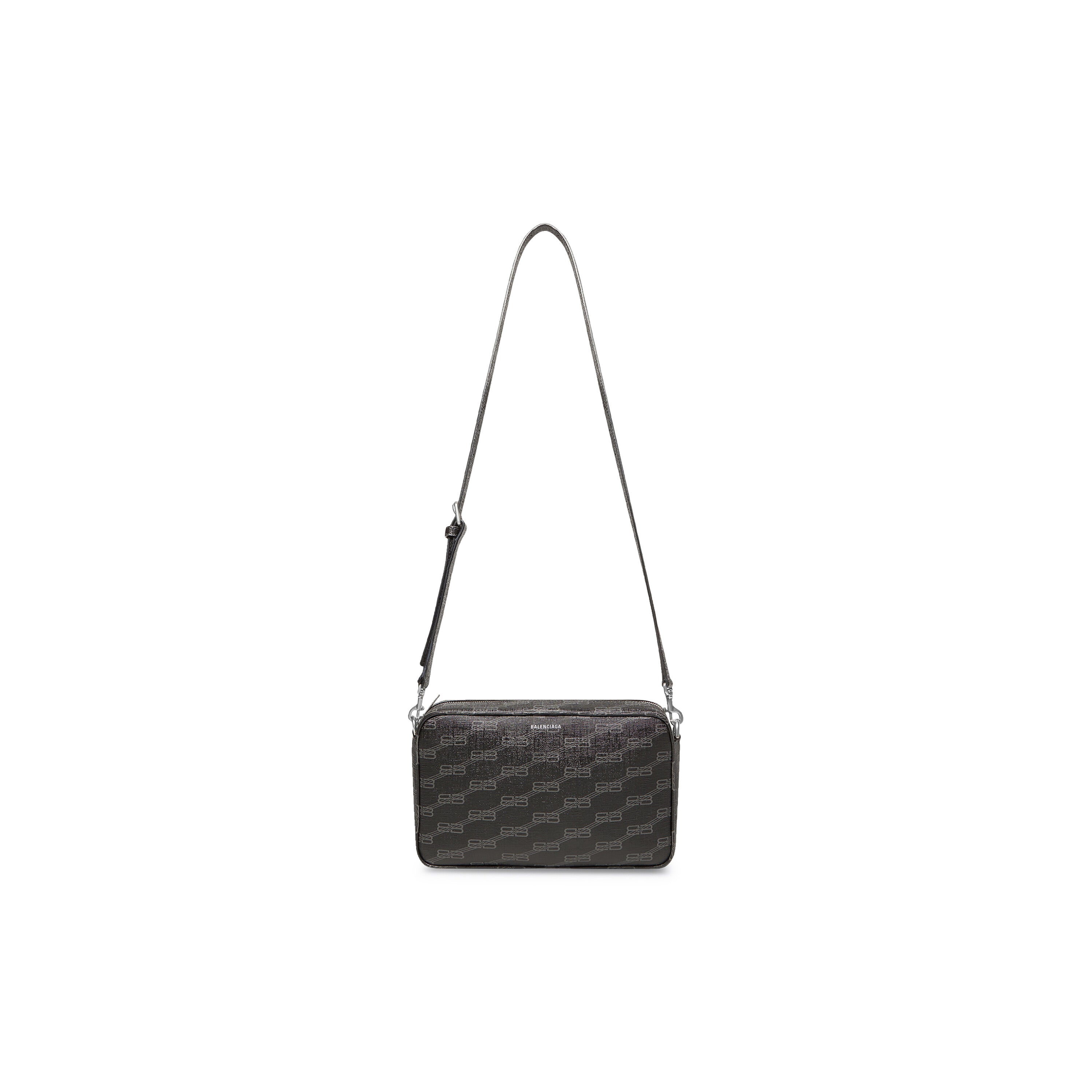 SIGNATURE MEDIUM CAMERA BAG BB MONOGRAM COATED CANVAS IN BLACK