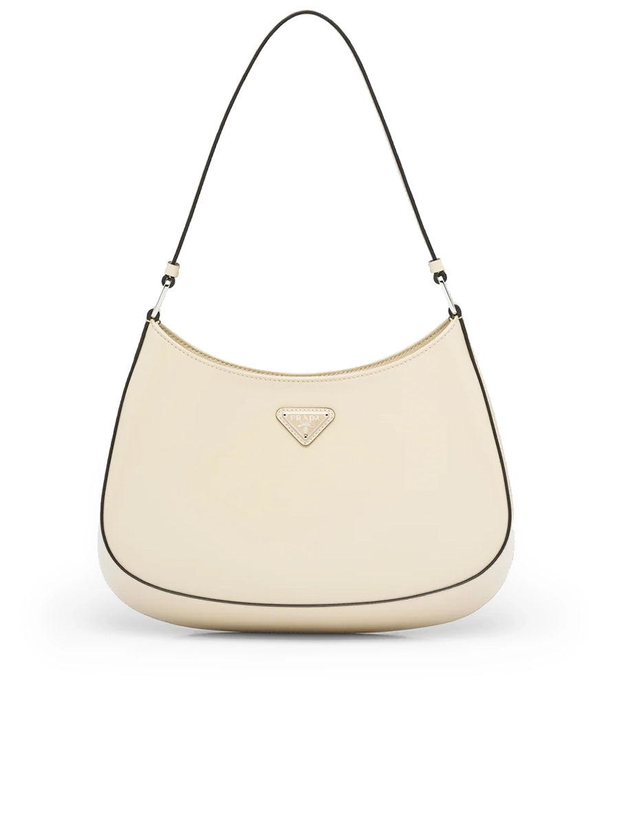 Prada Cleo Brushed Leather Shoulder Bag in Desert