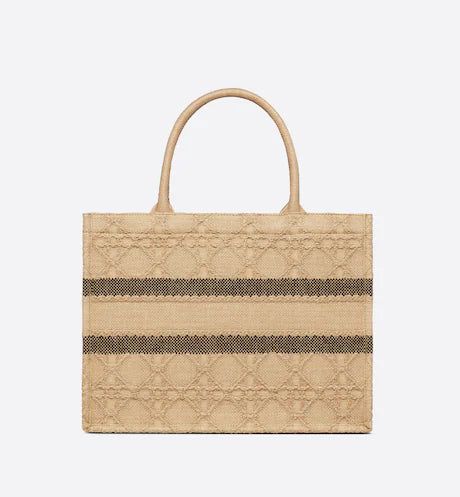 MEDIUM DIOR BOOK TOTE Natural Cannage Raffia (36 x 27.5 x 16.5 cm)