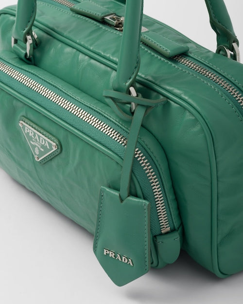 Prada Antique nappa leather multi-pocket top-handle bag - Sage Green