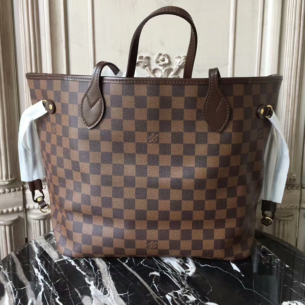 LV MM(medium) N41603 Neverfull Shoulder Bag Damier Ebene Canvas