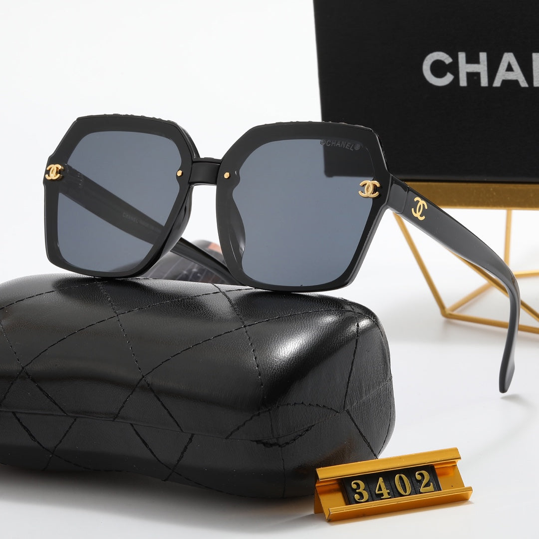 5 color diamond-shaped frame double C polarized sunglasses