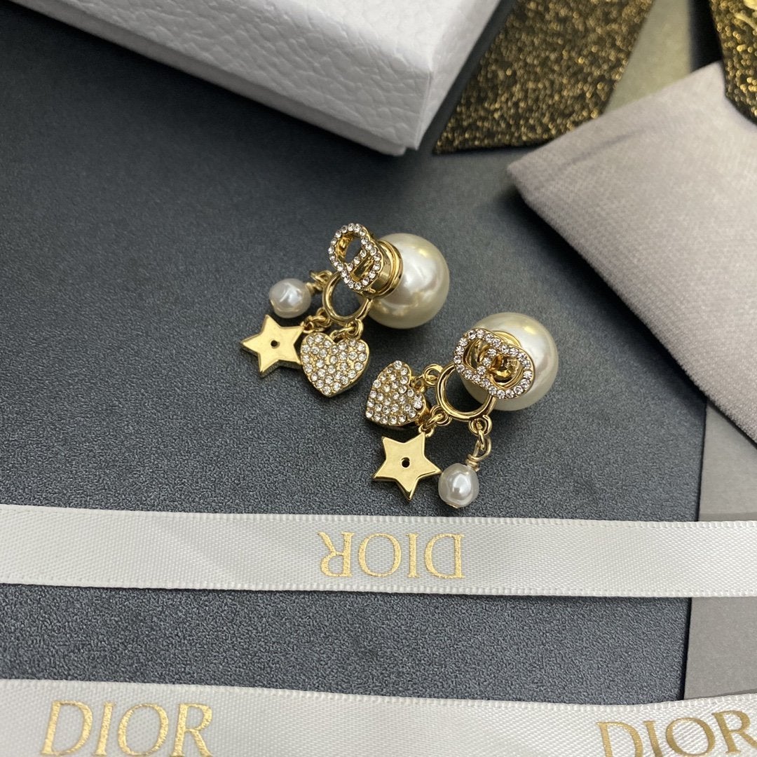 DIOR Fashion Love Star Pendant Earrings