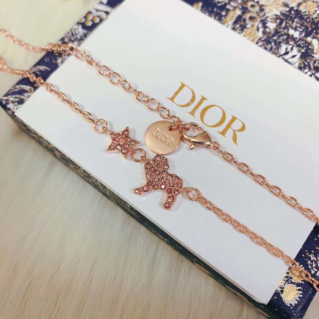DIOR Luxury Rose Gold Lion Pendant Necklace