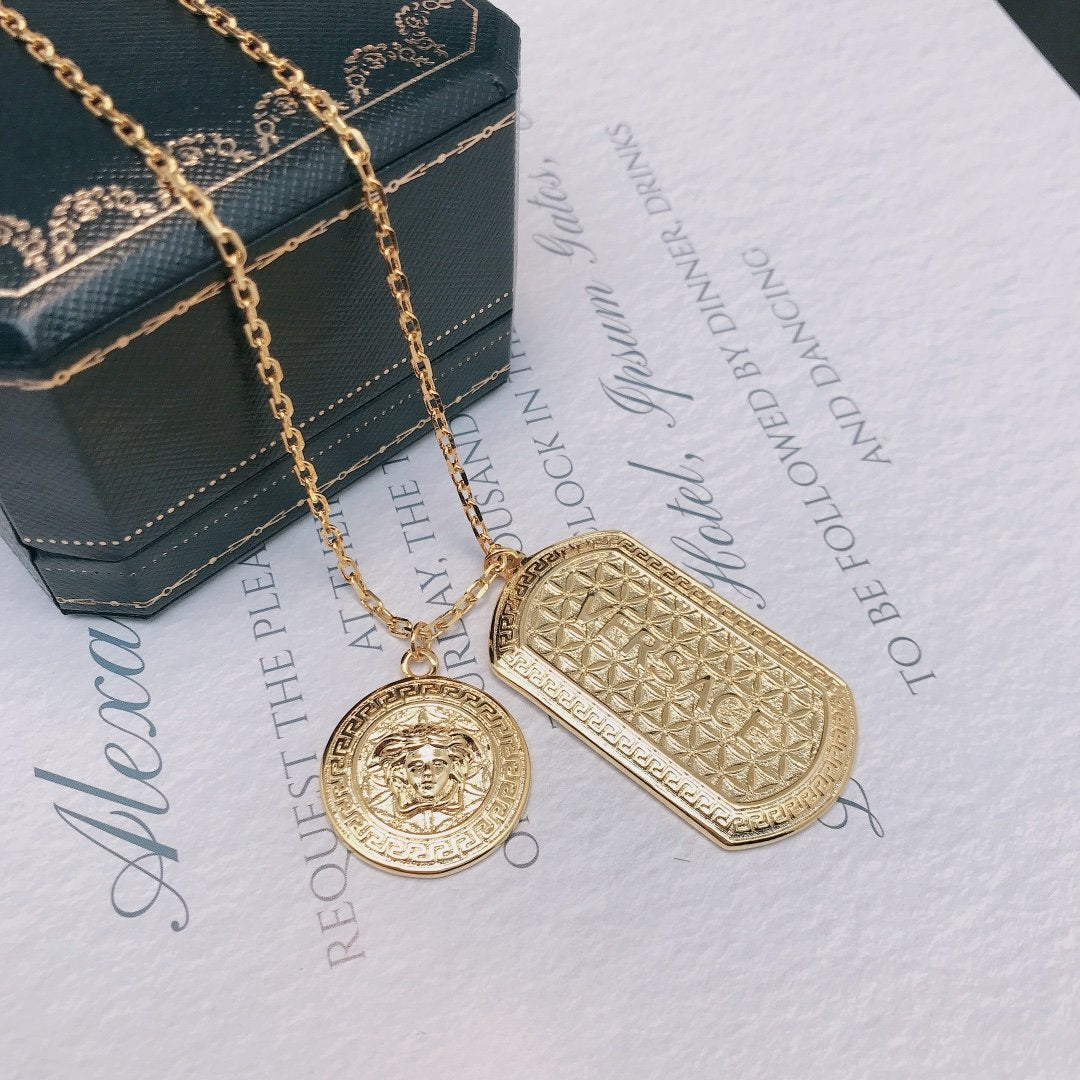 VERSACE Fashion Pattern Carved Necklace