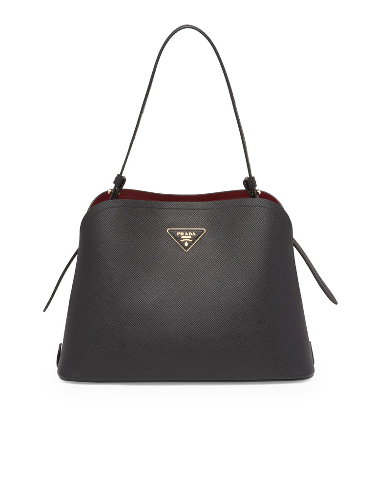 Prada Saffiano Leather Prada Matinée Bag in Black