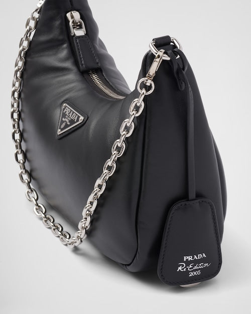 Padded nappa-leather Prada Re-Edition shoulder bag - Black