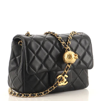 Chanel Pearl Crush Square Flap Bag Quilted Lambskin Mini