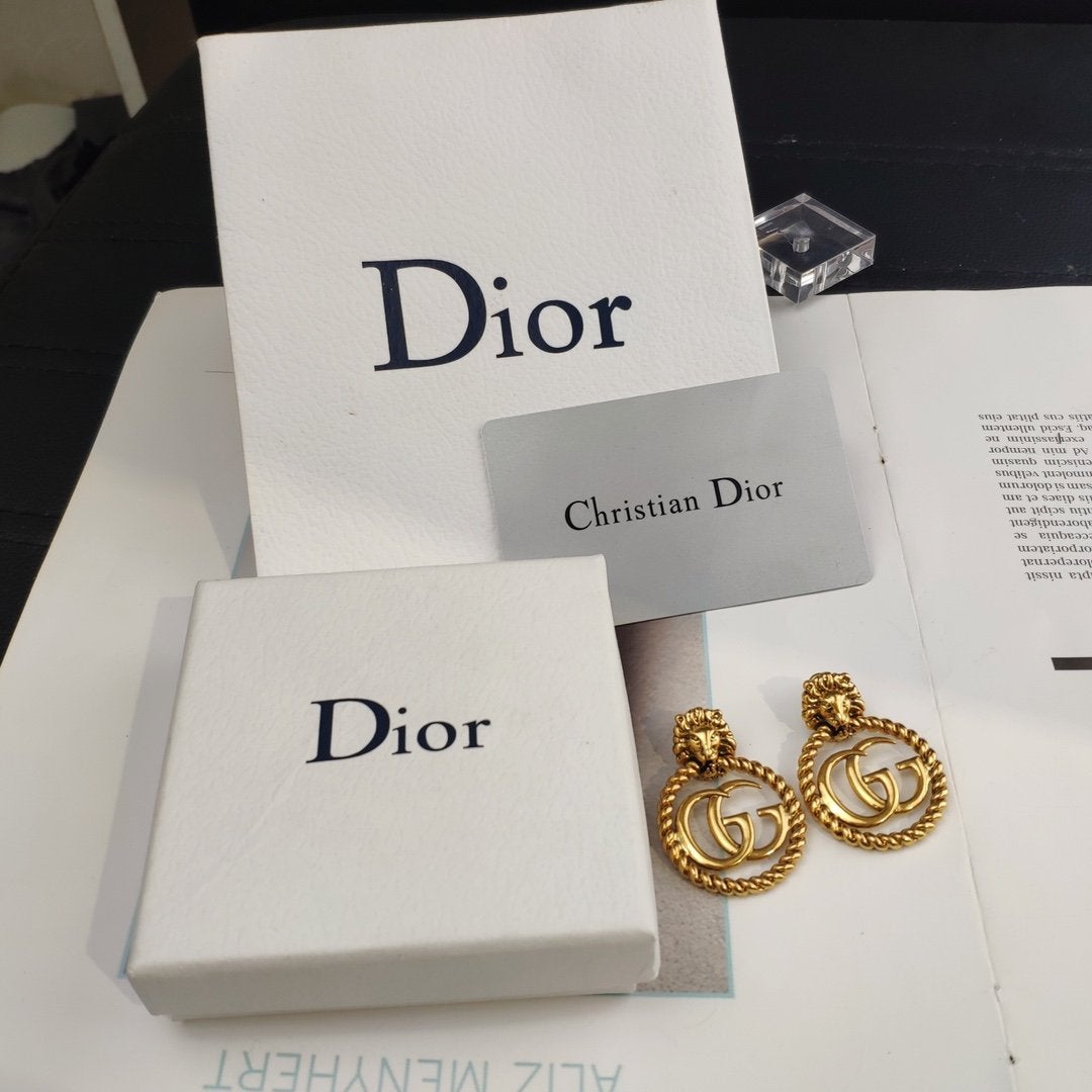 DIOR Vintage Lion Stud Earrings
