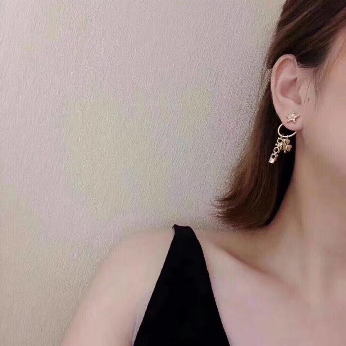DIOR Clover English Pendant Earrings
