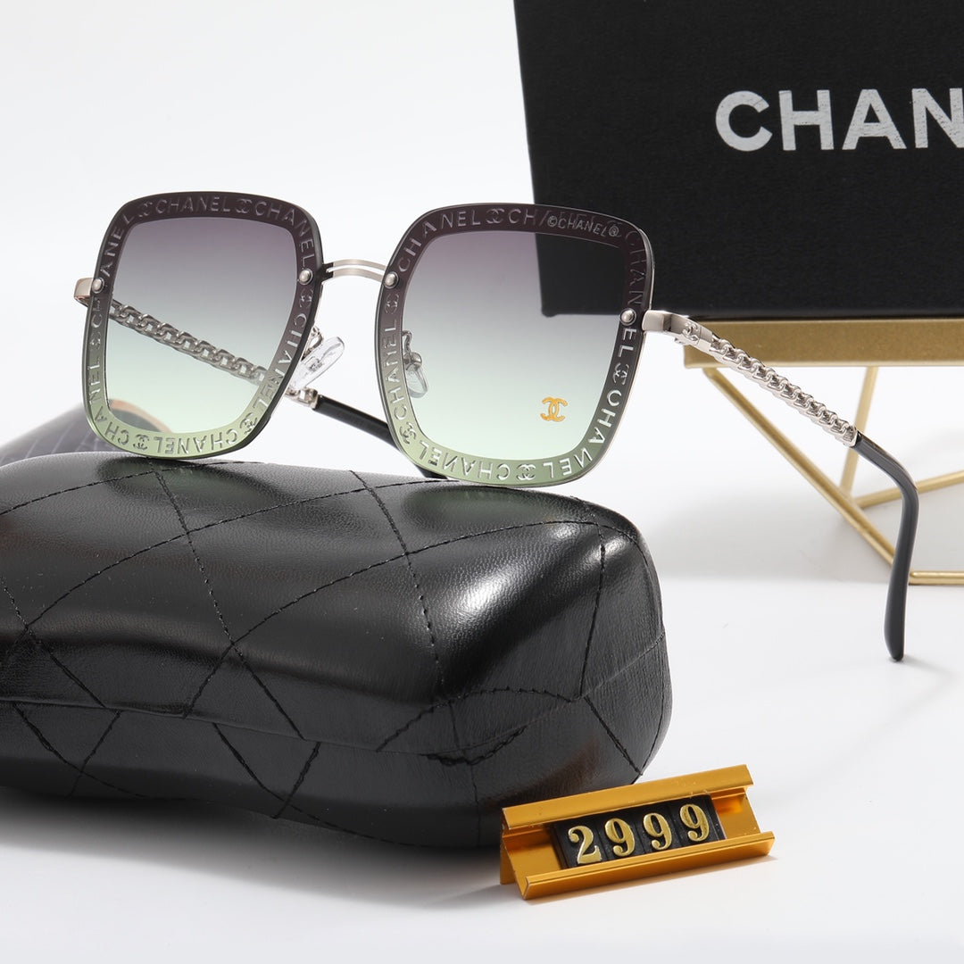 5 Colors Fashion Double C Inlaid Hollow Letter Polarized Sunglasses