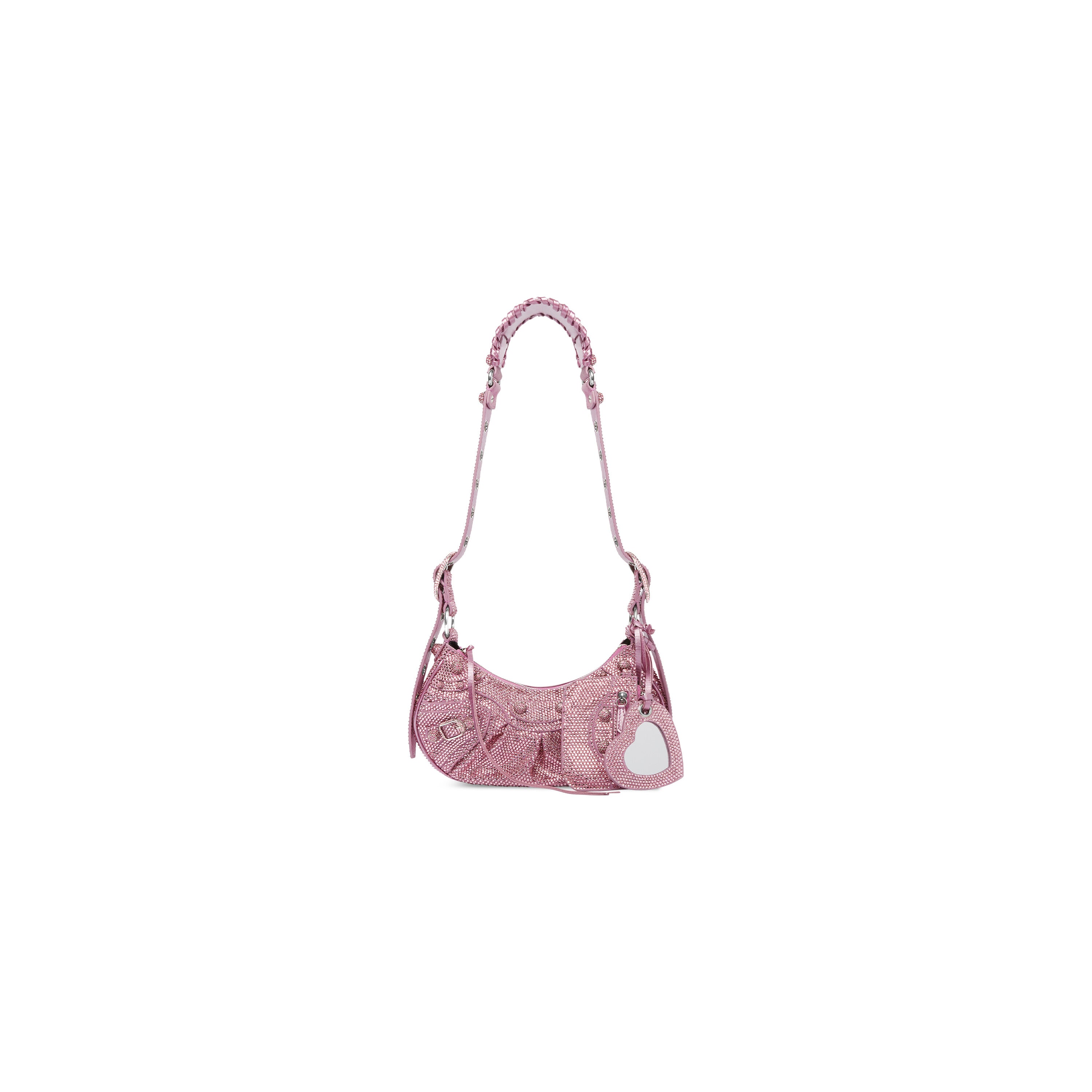 WOMEN'S LE CAGOLE XS SHOULDER BAG WITH RHINESTONES IN PINK