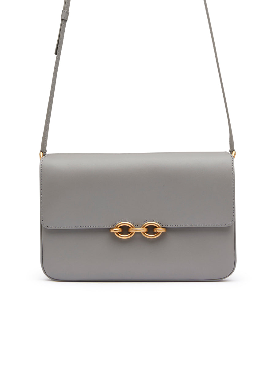 New Trends Le Maillon Satchel in Smooth Leather in Grey