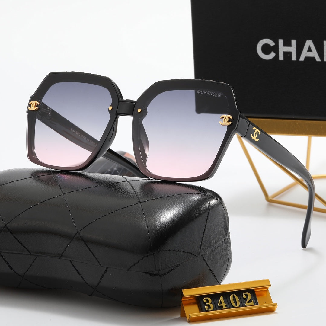 5 color diamond-shaped frame double C polarized sunglasses
