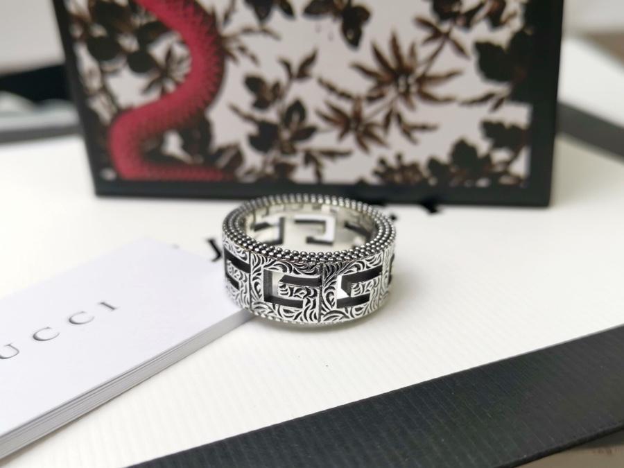 GUCCI Retro Carved Stainless Steel Ring