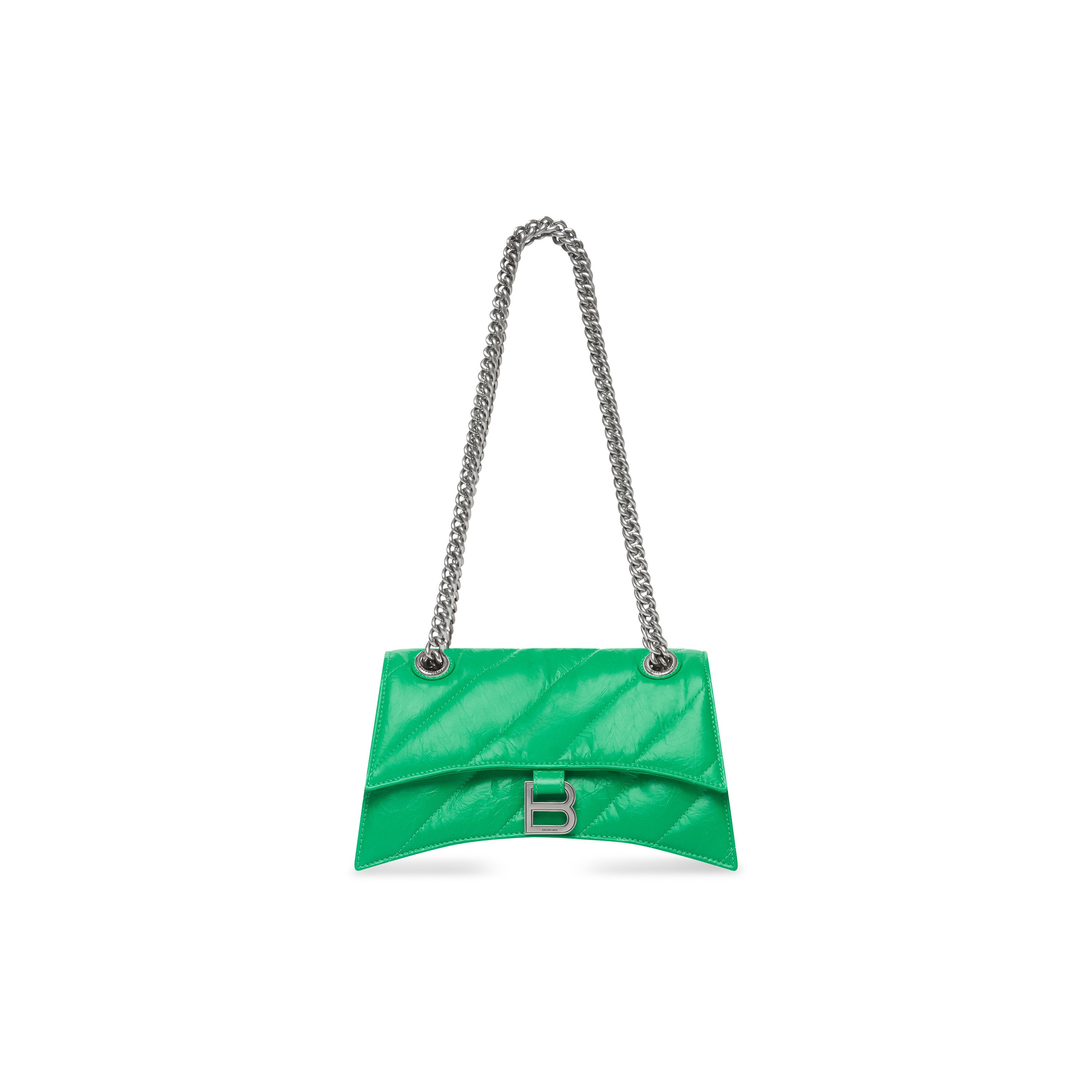 WOMEN'S CRUSH SMALL CHAIN BAG QUILTED IN BRIGHT GREEN