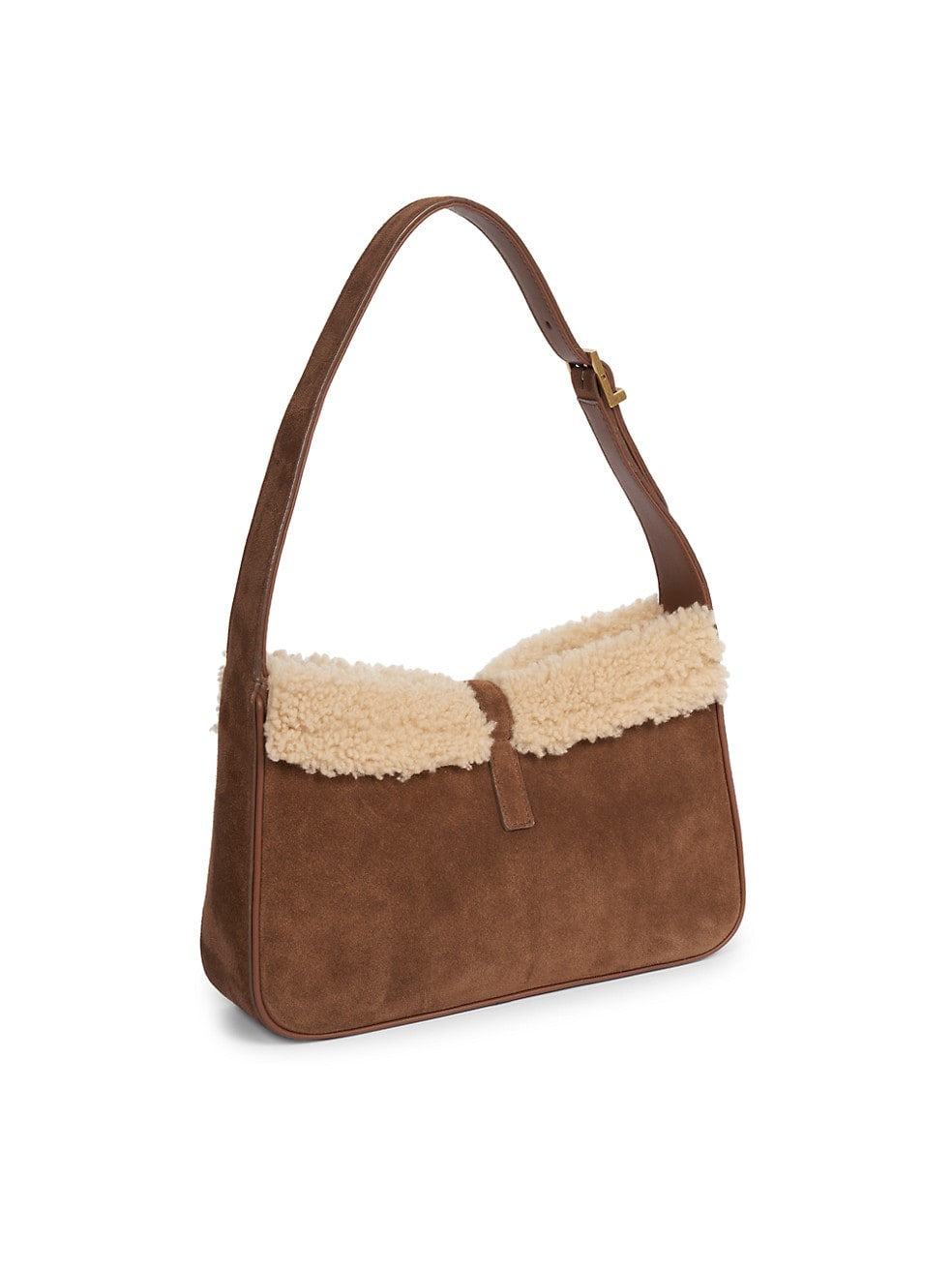 New Trends Le 5 a 7 Hobo Bag in Suede and Shearling