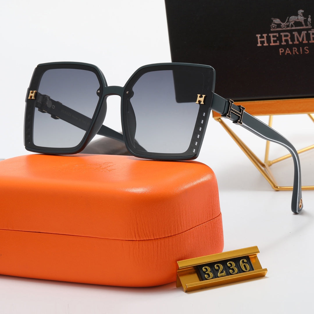 5 color fashion H hollowed out frame polarized sunglasses
