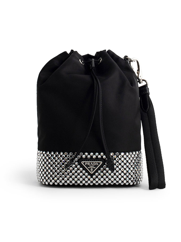 Prada Bucket Re-Nylon Bag with Artificial Crystals