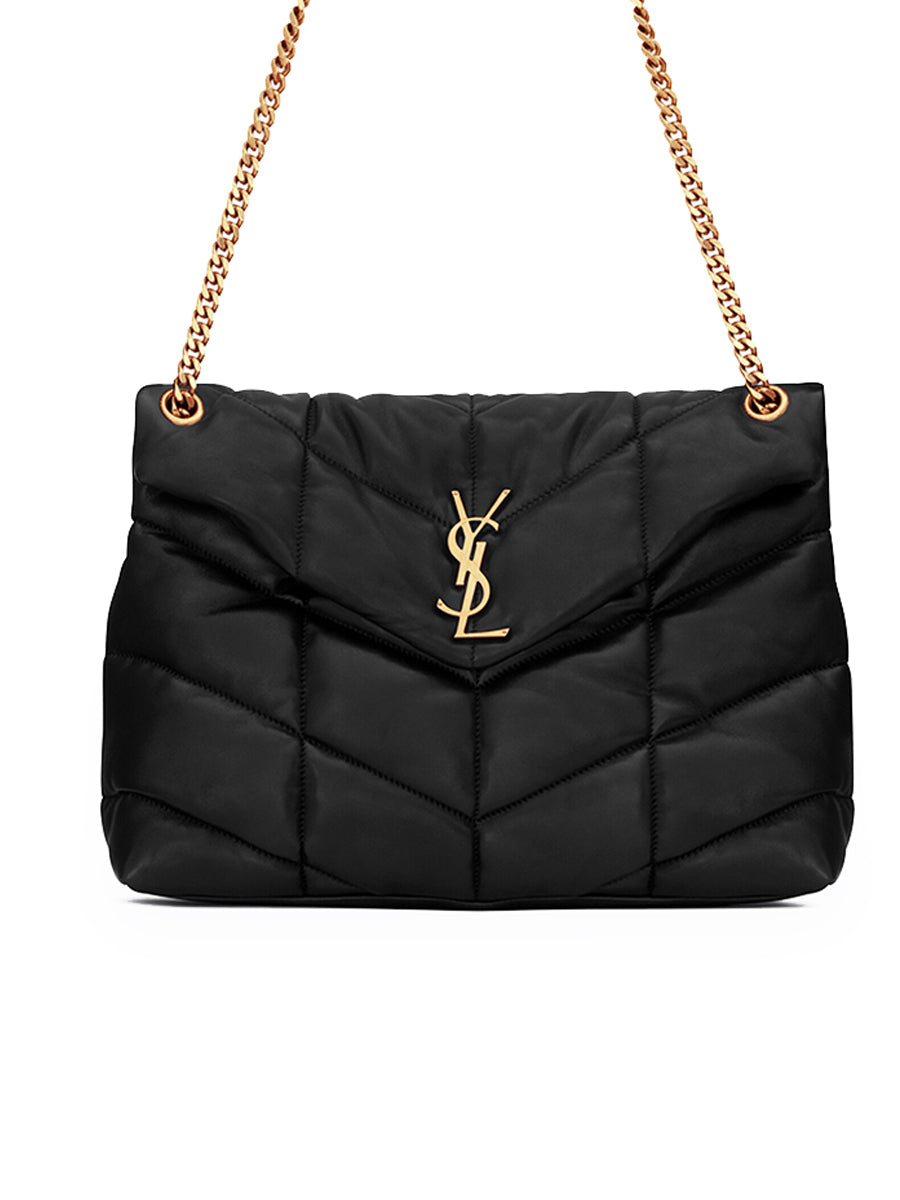 New Trends Puffer Medium Chain Bag in Quilted Lambskin