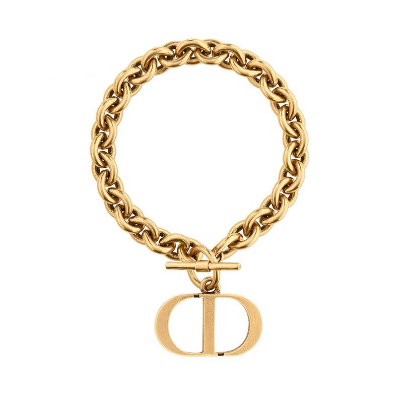 DIOR Gold-finish Metal Bolt Buckle Bracelet/necklace