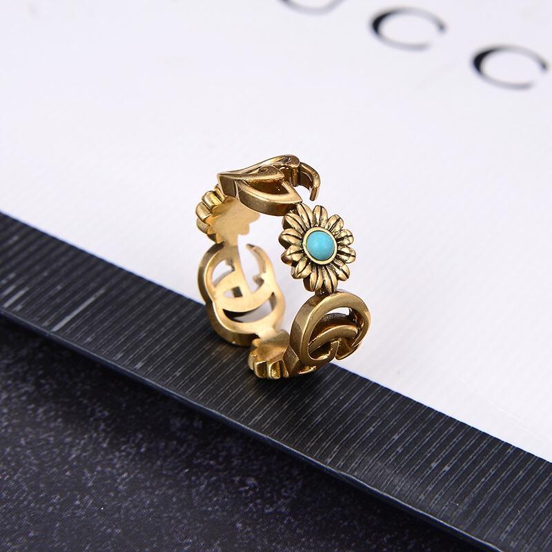 GUCCI Vintage Bronze Flower Ring