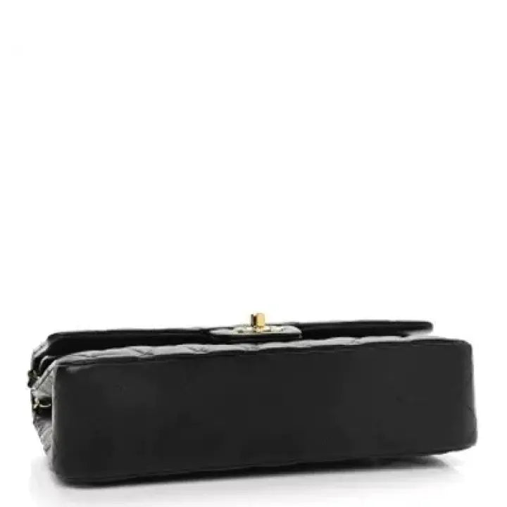Lambskin Quilted CC Pearl Crush Mini Rectangular Flap Black