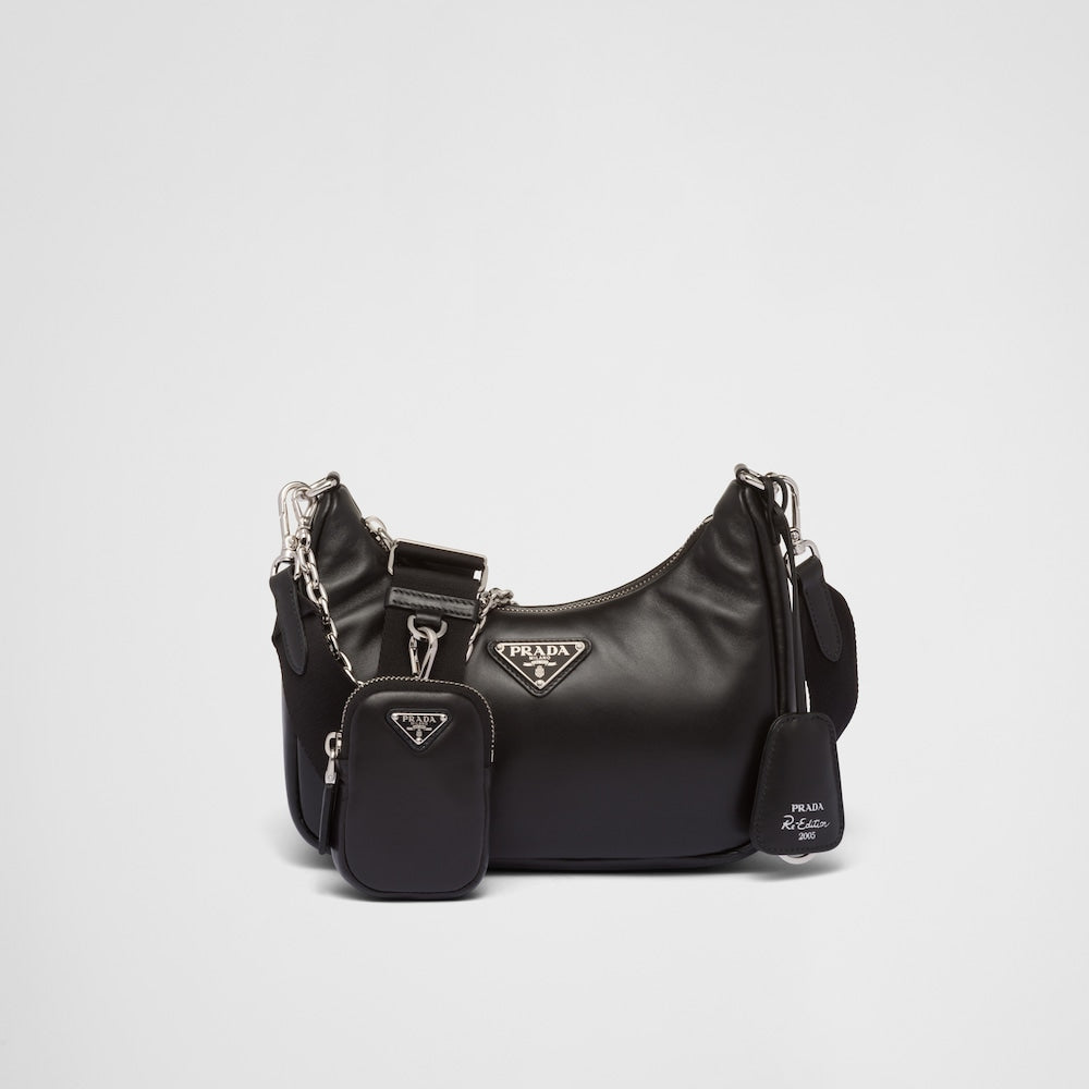 Padded nappa-leather Prada Re-Edition shoulder bag - Black