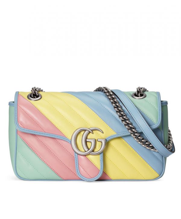 Gucci GG Marmont Colorful Matelasse Shoulder Bag Women Silver Logo Buckle Top Sale Chain Mini Crossbody Bag Online