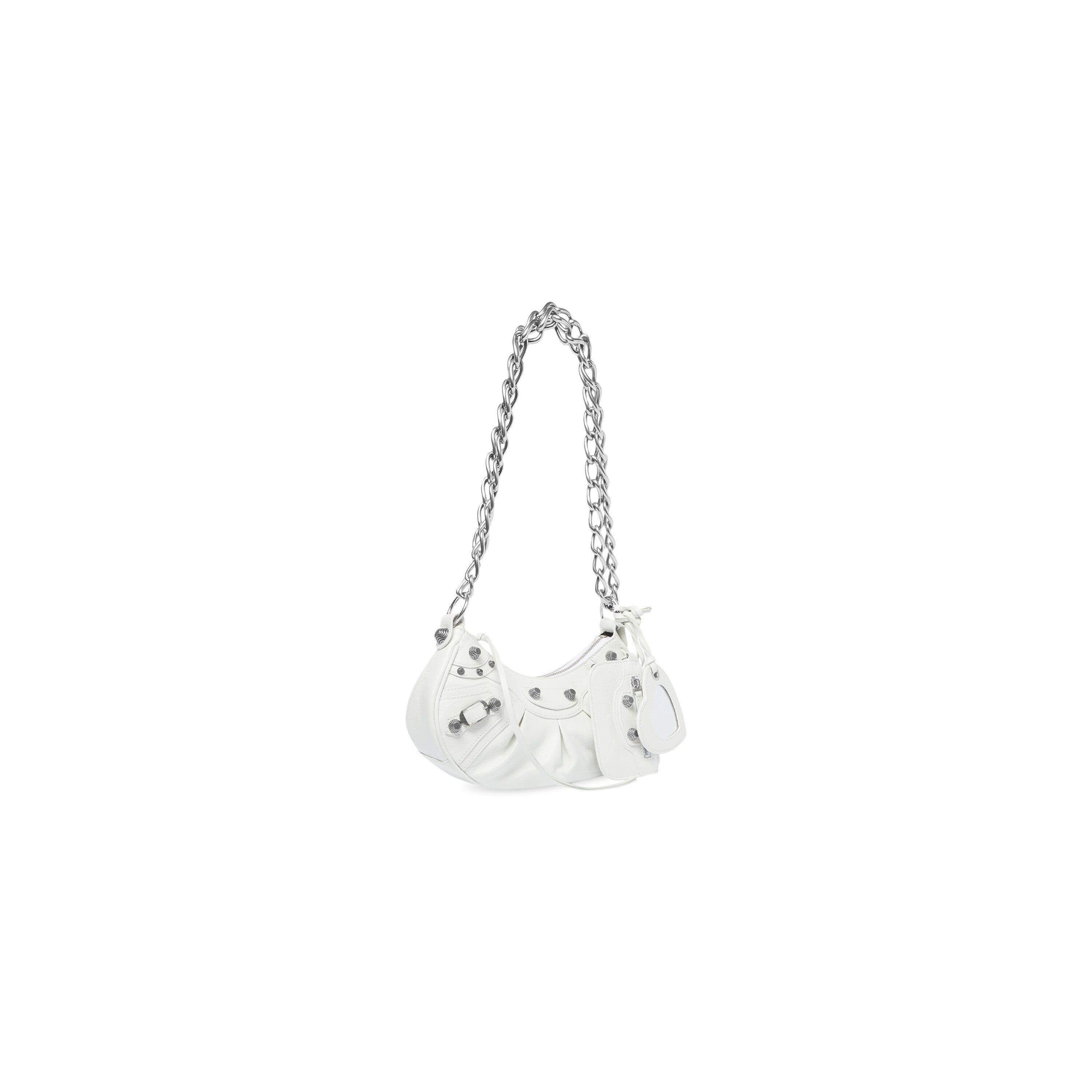 WOMEN'S LE CAGOLE XS SHOULDER BAG WITH CHAIN IN OPTIC WHITE