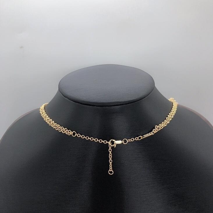 CELINE Fashion Letter Double Chain Necklace
