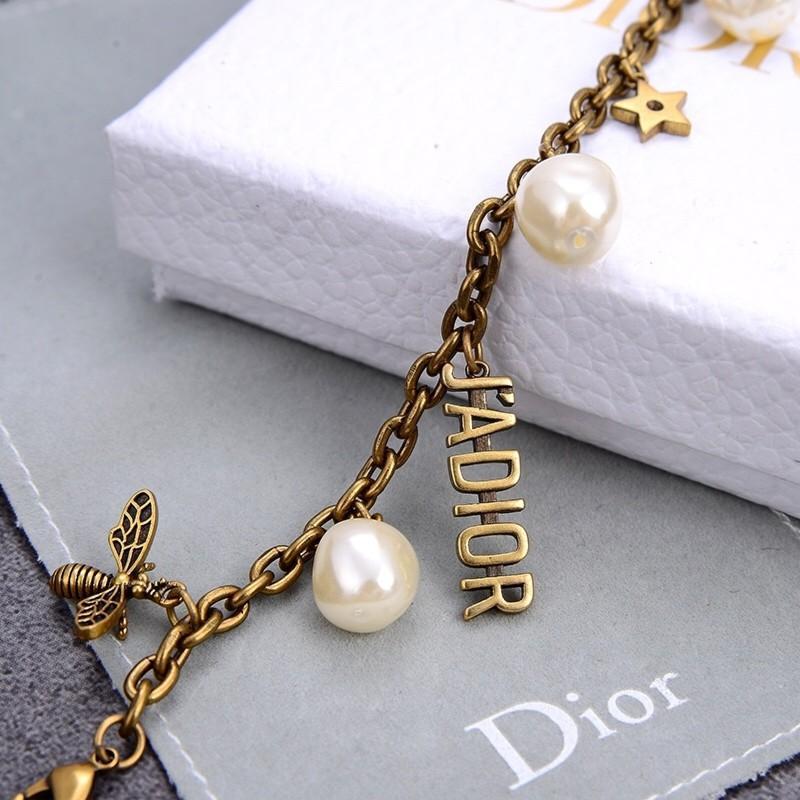 DIOR Vintage bee pearl pendant bracelet